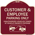 Signmission Parking Restriction Customer and Employee Parking Only Unauthorized Vehicles Towed at, BU-1818-23373 A-DES-BU-1818-23373